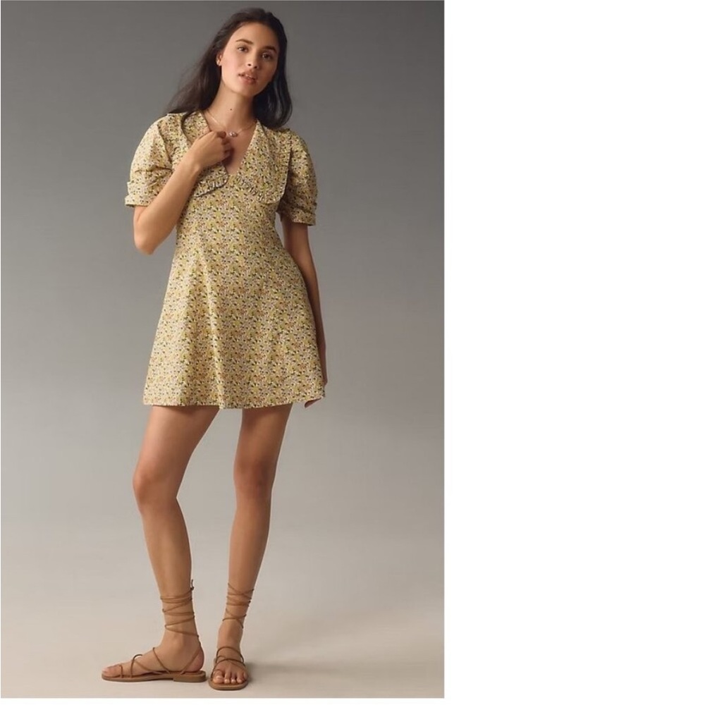 NWT Anthropologie Floral Peter Pan Collar Dress